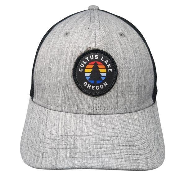 Cultus Lake Oregon Snapback Mesh Back Trucker Hat Gray One Size Legacy - Picture 1 of 10